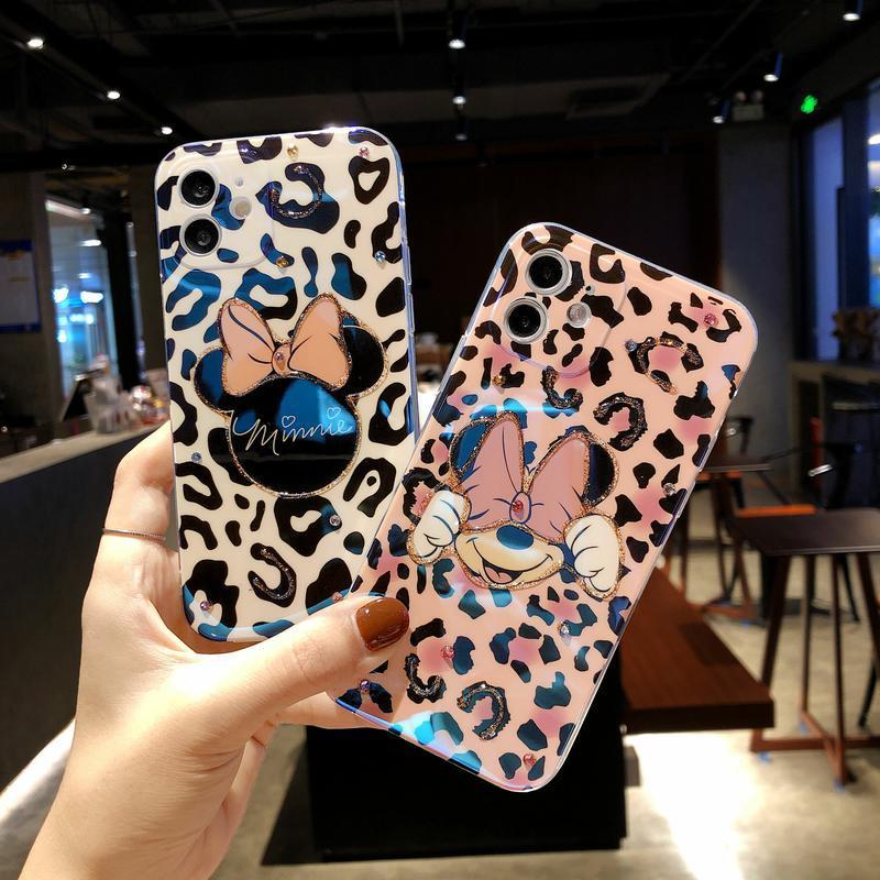 Casing ponsel Pola macan tutul dengan cetakan kartun pasanganiPhone 11 11pro iPhone 7 8Plus Cute SE X XS Drop Protection All-inclusive XR XSMAX 11promax Lembut 12 Pasangan 12promax Mini Silicone Case Bwmn