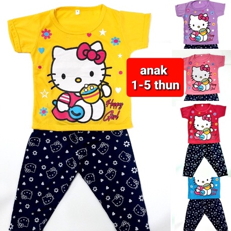 ( Grosir ) 1-5 thun MIX setelan CP kaos anak perempuan ( 50 pcs =1 klik) baju random gambar campur pakaian