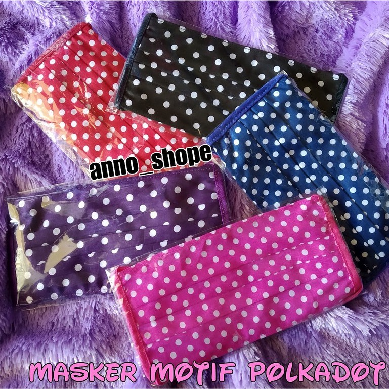 35+ Trend Terbaru Masker Kain Hijab Motif Polkadot