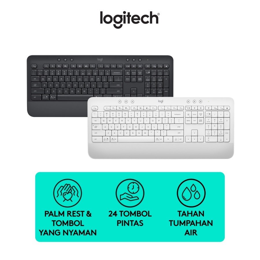 Logitech Signature K650 Keyboard Wireless Bluetooth Comfort