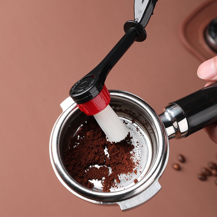 Sendok Takar Kopi Sikat Pembersih Mesin Espresso Peralatan 2 in 1 Alat  Nylon Brush Coffee Maker Kit