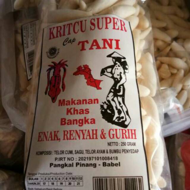

Kerupuk kricu telor cumi super cap tani