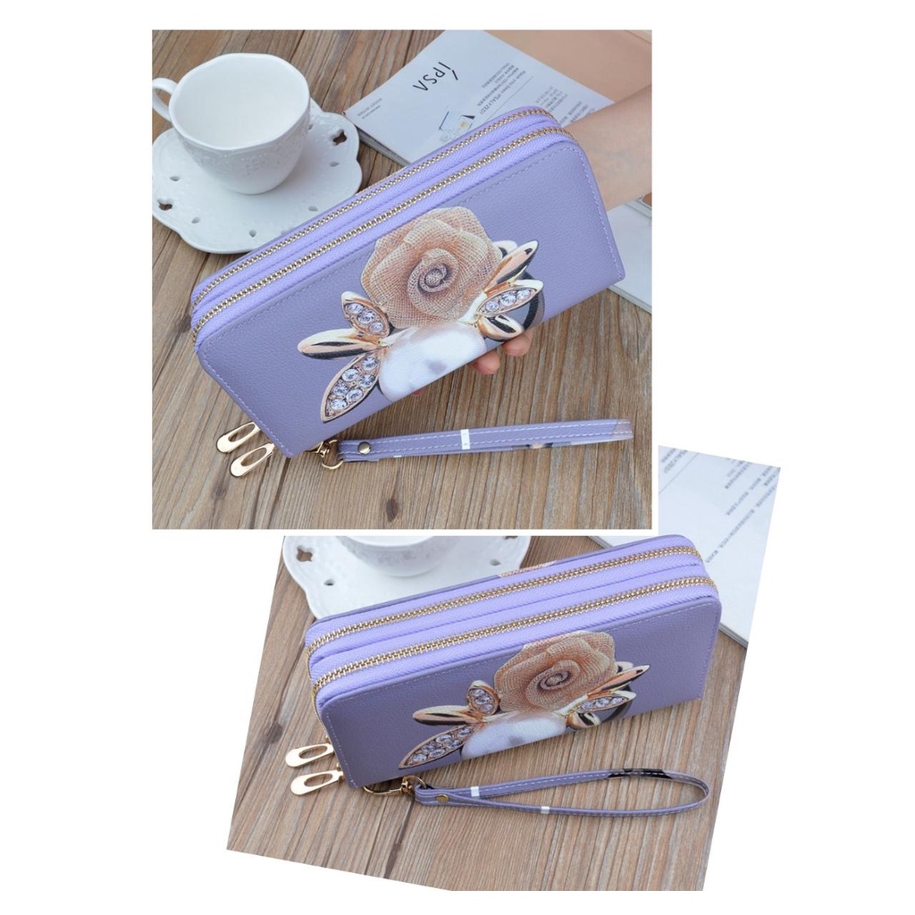 DOMPET PANJANG WANITA 2 RESLETING PREMIUM IMPORT BESAR MARES WA455P5 MUAT HP SLOT KARTU UANG KOIN KOREA BRANDED BATAM FASHION CEWEK REMAJA KEKINIAN