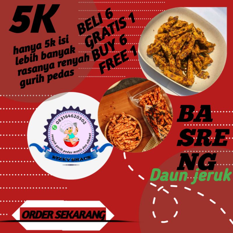 

Snack Basreng daun jeruk pedas | basreng pedas gurih | basreng kriuk gurih