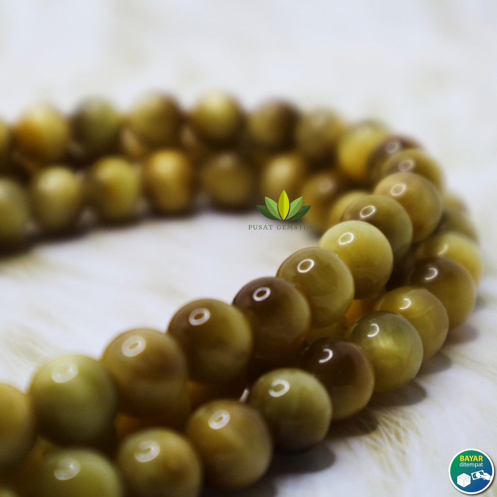 Tasbih Tiger Eye Madu / Tiger Eye Golden Honey 8 mm ( FREE BOX TASBIH)