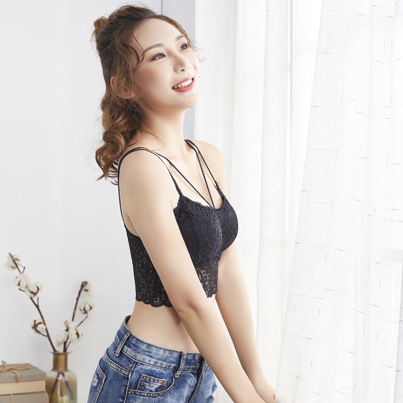 ❀ Chingu ❀ PW064 COD Bra Pakaian Dalam Wanita Bh Tanpa Kawat Bahan Lembut Renda Sexy Fashion Push Up