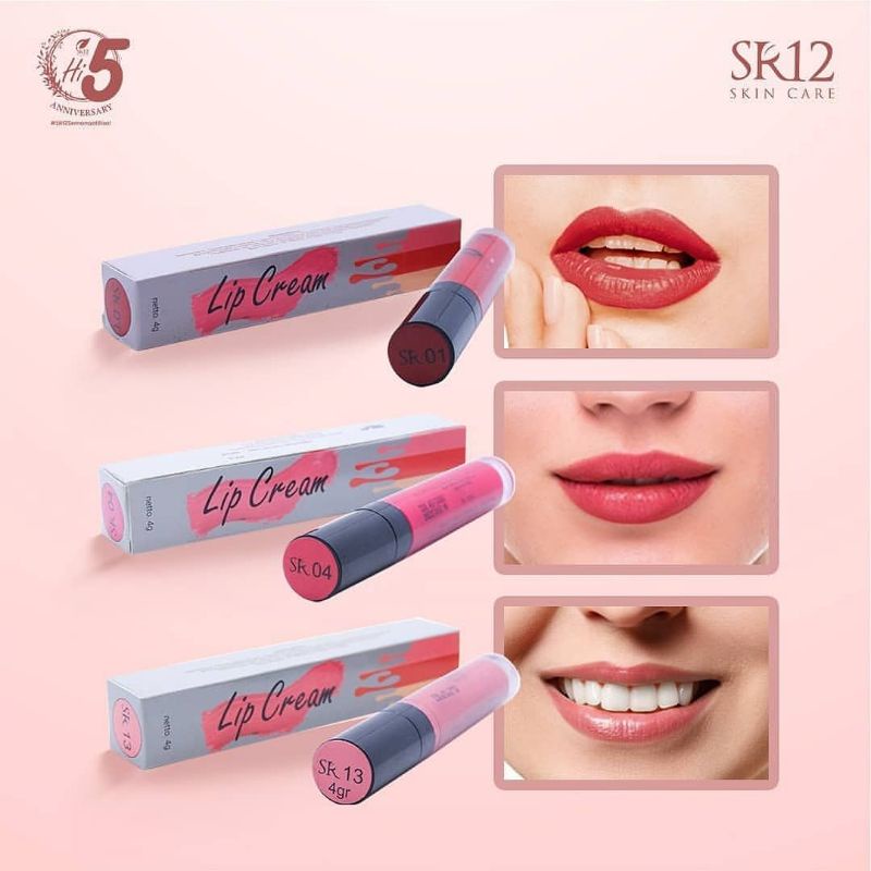 LIPCREAM SR12 RED - NUDE - PINK - NUDE BERRY - SWEET PINK - CHERISH ME - LIP CREAM - LIPMATTE BPOM