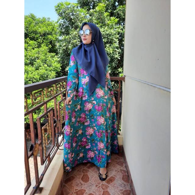 GAMIS TIPICOS ROBERTA ORI GAMIS JERSEY TEBAL TIPICOS TIPICOS MOTIF BUNGA GAMIS JERSEY TIPICOS  MOTIF