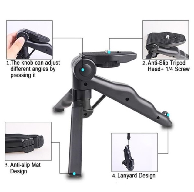 Tripod Mini meja buat kamera pocket,mirrorless, free holder hp