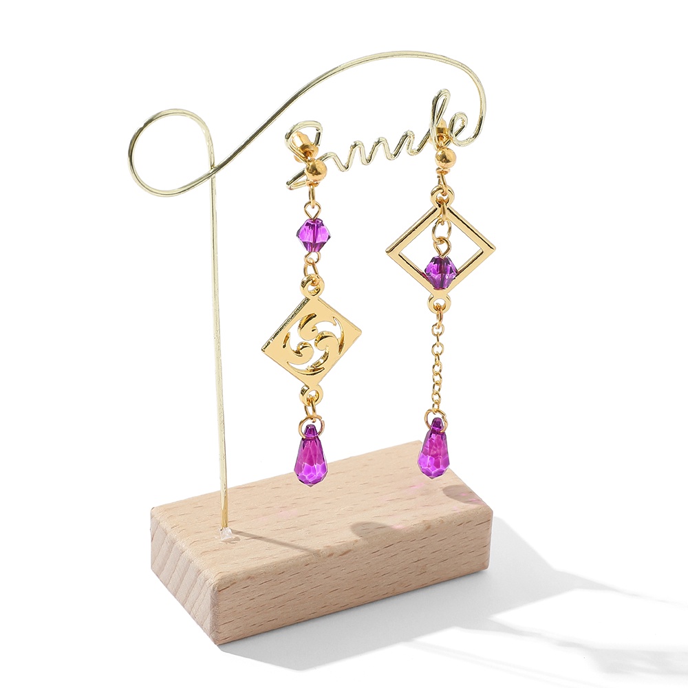 Anting Liontin 7 Element Barbatos Venti Asimetris Bahan Logam Untuk Wanita