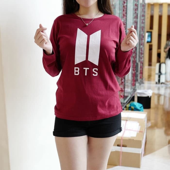Baju Kaos Lengan Panjang Bts Army Tumblr Tee Untuk Cewe T-Shirt Cotton