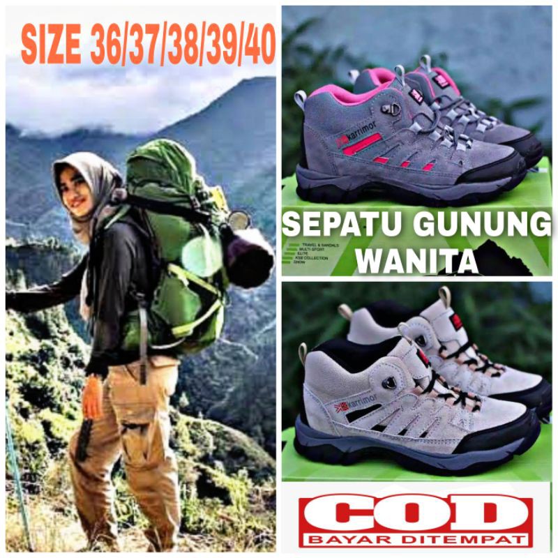 SEPATU GUNUNG WANITA SEPATU GUNUNG CEWEK SEPATU HIKING TREKKING SEPATU OUTDOOR WATERPROOF TERLARIS