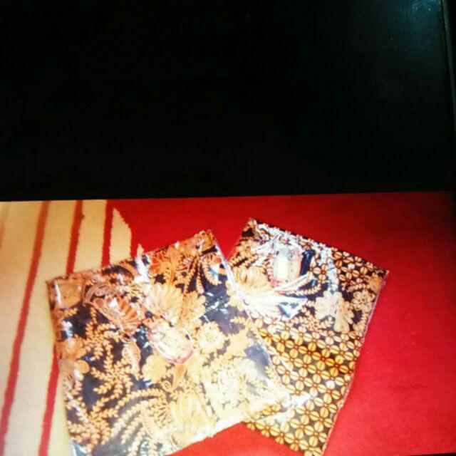 2635 Couple Gamis Renda Batik Daun Bunga Motif Sarimbit Sogan