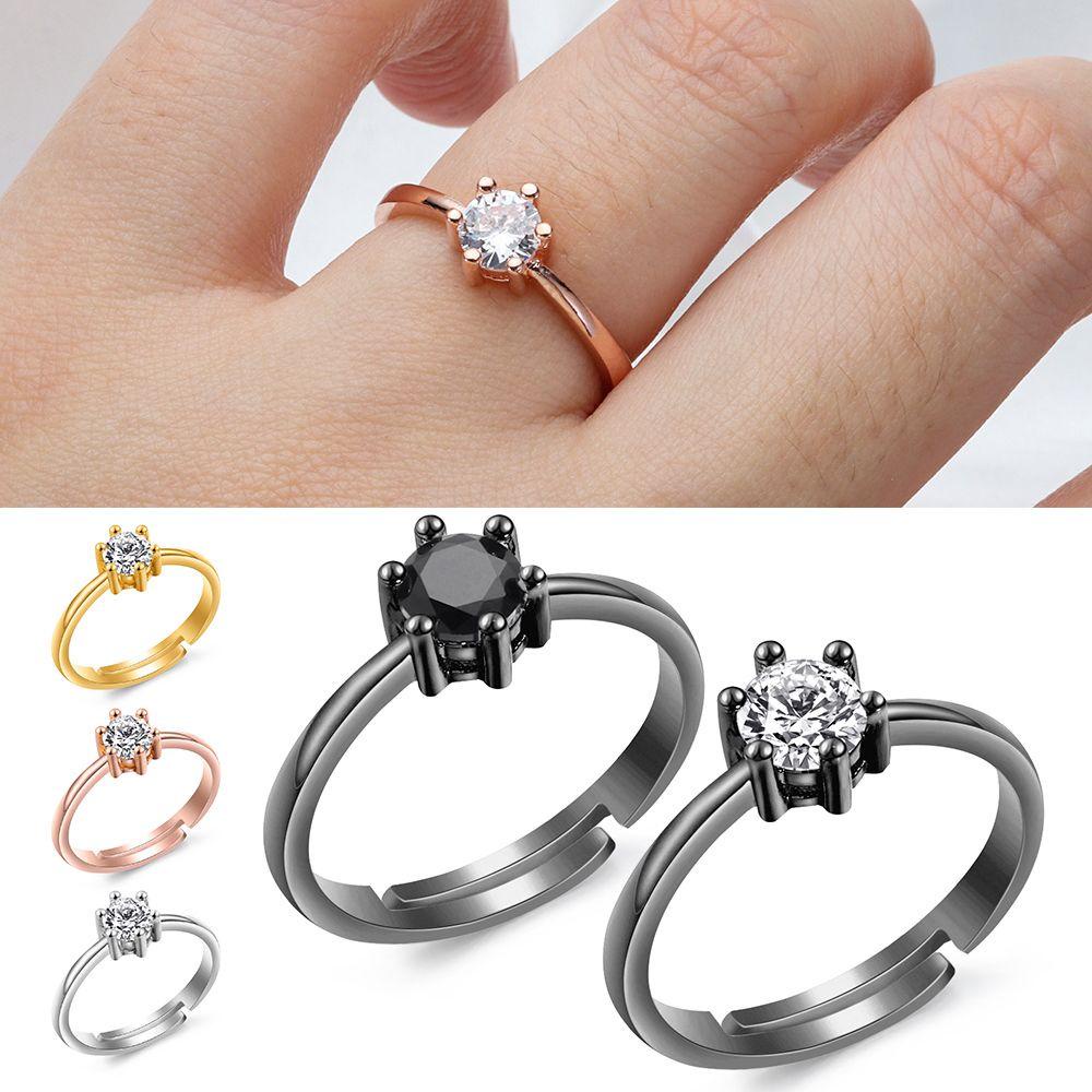 Cincin Mahkota Nanas Adjustable Silver Cinta Unik Untuk Wanita Hias Berlian