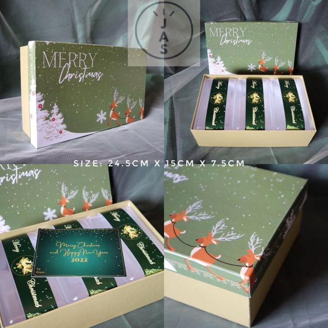 

[COD] kotak kue 24,5x15x7,5 hardbox / hand made / hampers box edisi natal [COD]