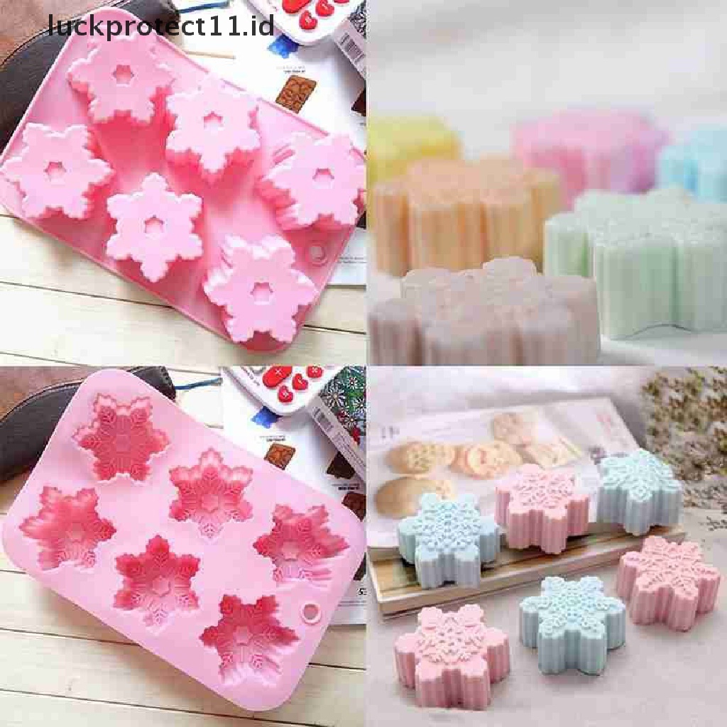 &lt; Luckprotect11. &lt; LuckproteksiCetakan Sabun Resin Bahan Silikon Bentuk Snowflake Natal