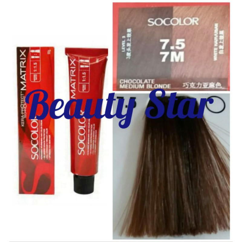 MATRIX SOCOLOR NO. 7.5 / 7M CHOCOLATE MEDIUM BLONDE 90ML