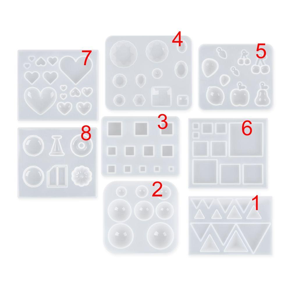 Top Resin Cetakan Silikon Kubus Segitiga Gantungan Kunci Kalung Transparan Liontin Mould