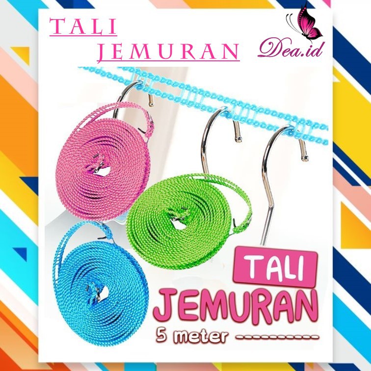 [DEASHOP] TALI JEMURAN BAJU 5 METER - TAMBANG GANTUNGAN PAKAIAN CLOTHES LINE 5 M