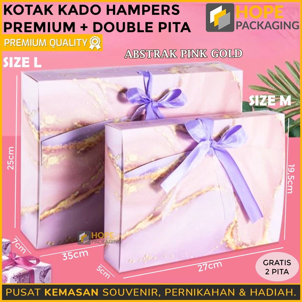 Kotak Kado Hampers Premium + Double Pita romantis / box souvenir hadiah Ulang tahun / ultah / happy birthday souvenir anaK / valentine