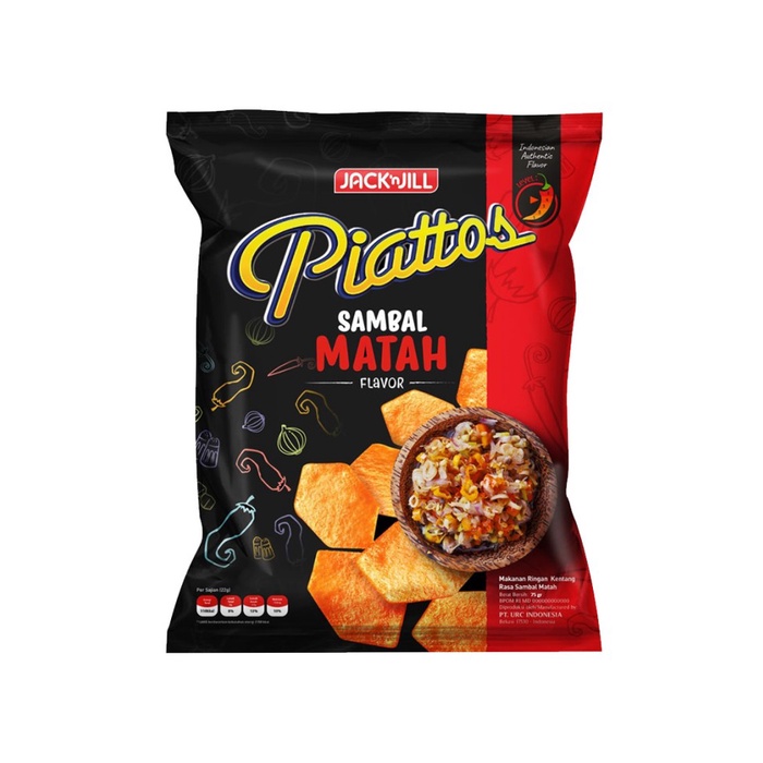 

SNACK | PIATTOS SNACK KENTANG SAMBAL GEPREK / MATAH 75G | KERIPIK KENTANG