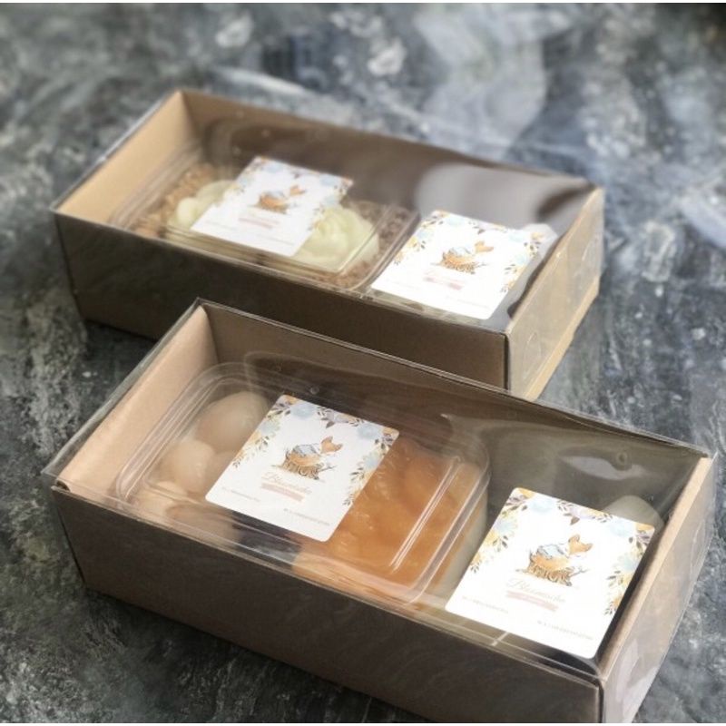 Dus Kraft Full Mika Transparan isi 5pcs / Dus Kue Mika / Box Kue Puding Mika
