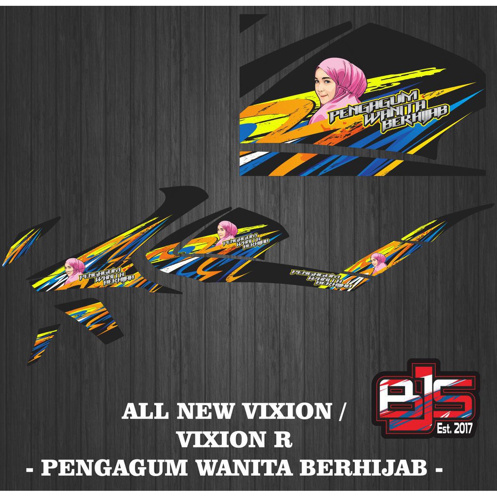 [COD] Stiker Sticker Striping Vixion r all New Vixion Vixion 2018 pengagum wanita berhijab