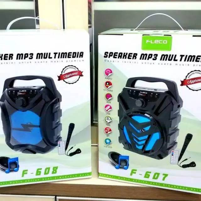 SPEAKER BLUETOOTH FLECO F608/F607/F606 MULTIMEDIA/SALON AKTIF WIRELESS MUSIK PERMIUM SOUND PORTABLE