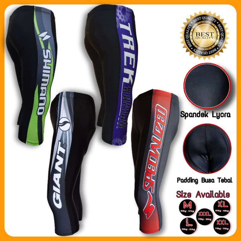 SP80D CELANA SEPEDA 3/4 GUNUNG MTB BALAP JUMBO PADDING STRETCH BUSA PRIA WANITA CELANA SEPEDA SABLON
