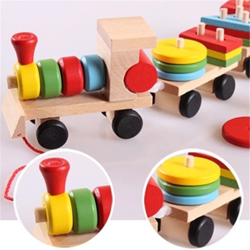 Wodden Shape Matching Train Mainan Balita Wooden Toys Mainan Kayu Mainan Anak 2 Tahun Puzzle Kayu