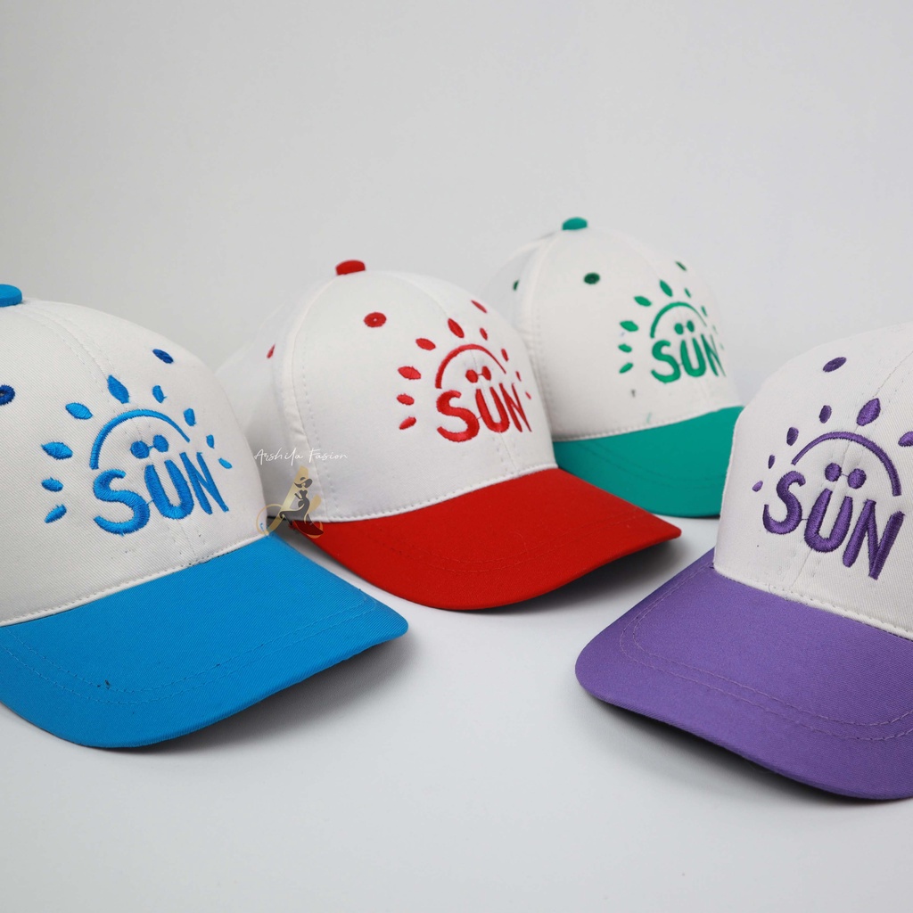 TOPI ANAK LAKI LAKI PEREMPUAN BORDIR SUN / TOPI ANAK BORDIR