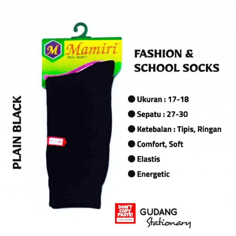 Kaos Kaki Anak Sport &amp; School Hitam Polos