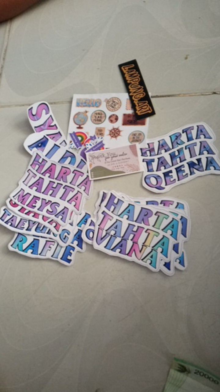 Stiker Harta Tahta Siapa(bisa Custom Bebas Tulisan Apa Saja)