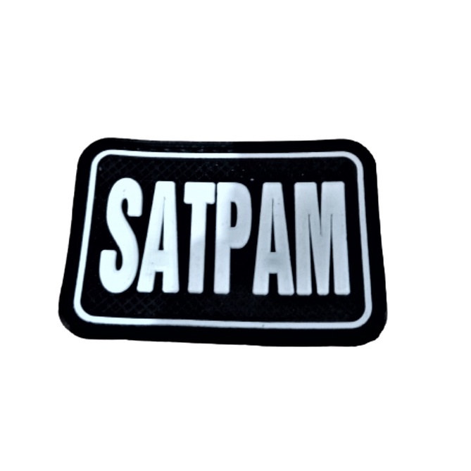 Patch Rubber Satpam Tempelan Tulisan Satpam Hitam