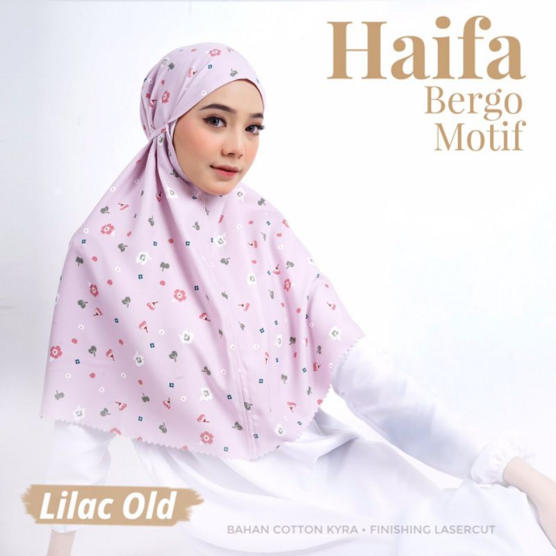 kerudung bergo motif/hijab instan motif/bergo premium bahan maxmara import/hijab sehari-hari-Lilac Old