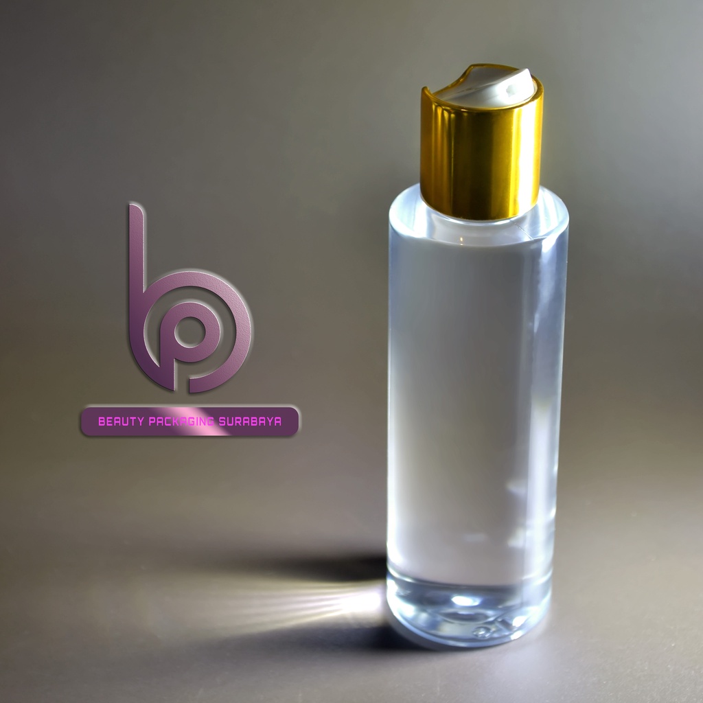 Botol Plastik PET 150ml RF Bening Tutup Presstop Luxury Neck