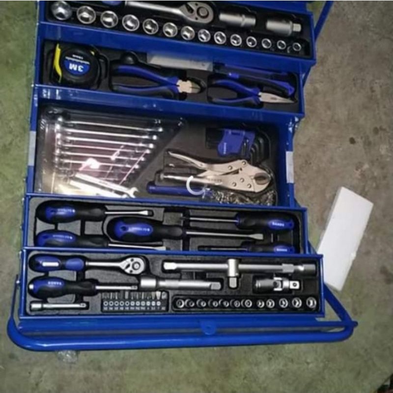 Tool box kit kunci sock set 91 pcs metal cese socket wrench set SANDS