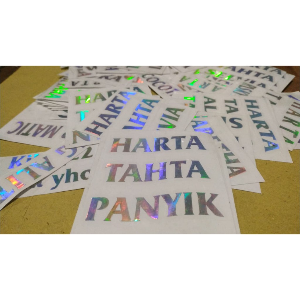 

STIKER HARTA TAHTA, STIKER HOLOGRAM, STIKER SIAP BANG JAGO, STIKER CUSTOM