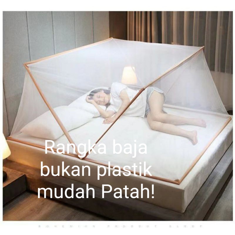 Kelambu Kotak Lipat Ukuran 100cm 135cm dan 160cm / Kelambu Tidur Anti Nyamuk
