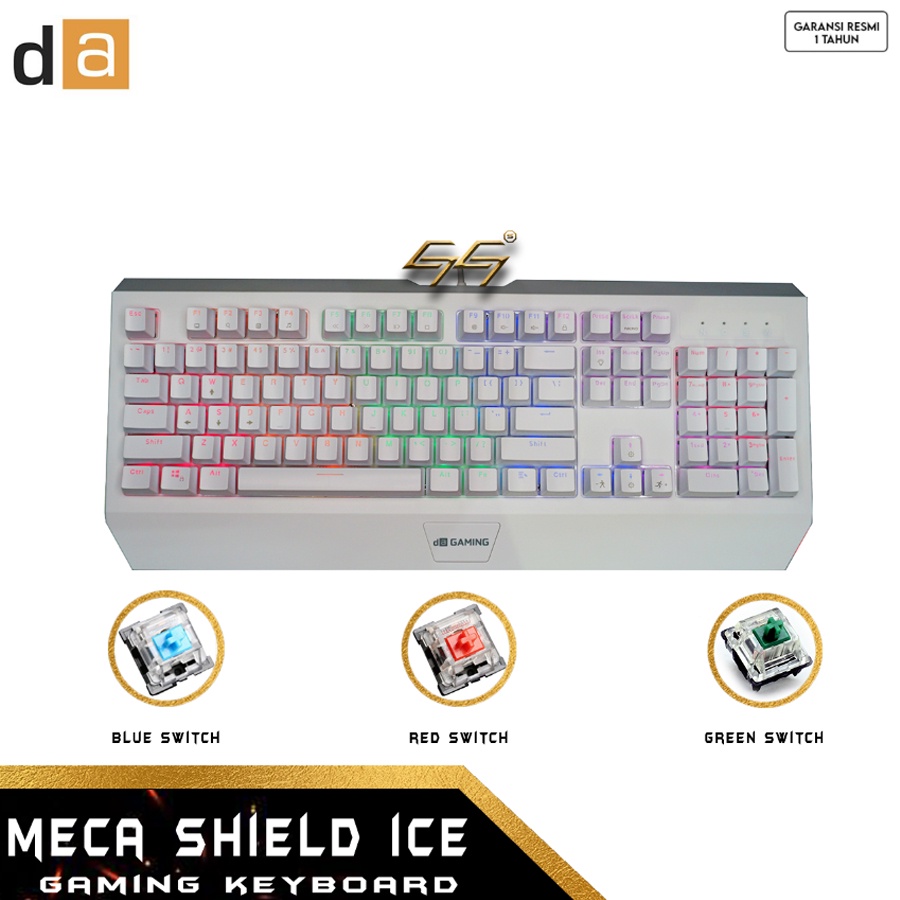 Gaming Keyboard Digital Alliance Meca Shield Ice Keyboard Gaming Mechanical Full Size