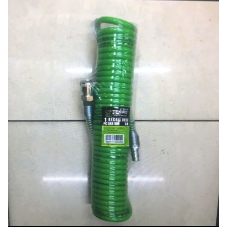 TEKIRO SELANG RECOIL 6 METER HIJAU SELANG SPIRAL TEKIRO 5×8MM