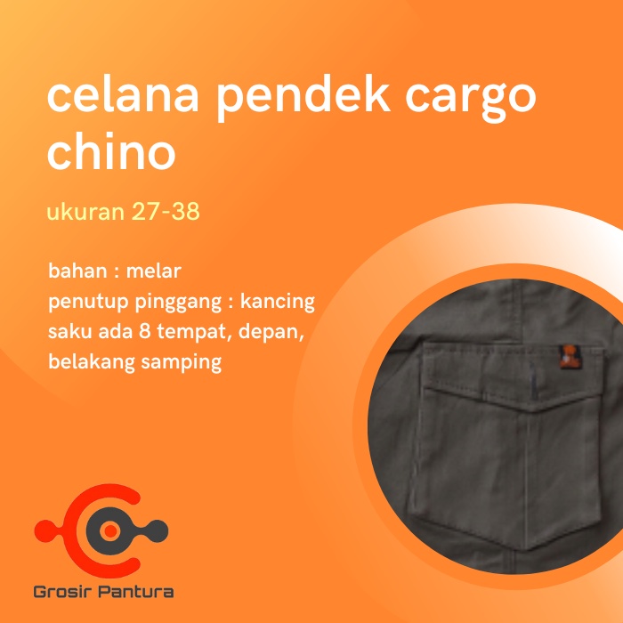 Celana Pendek Pria Cargo Distro Army Jumbo Bahan Katun Chino Terbaru