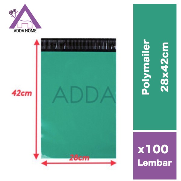 Adda Home - Polymailer Plastik Packing 28x42 cm Hijau Tua