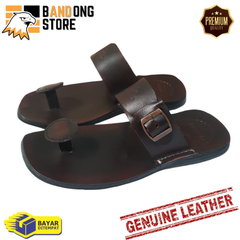 sandal pria casual jepit kulit asli berkualitas premium