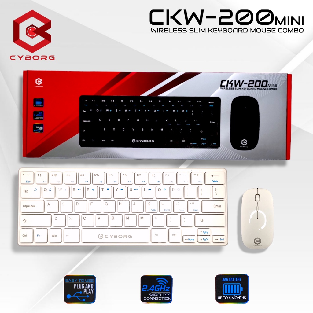 KEYBOARD + MOUSE WIRELESS MINI CYBORG CKW-200