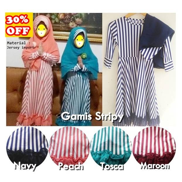 Baju Gamis Anak Stripy