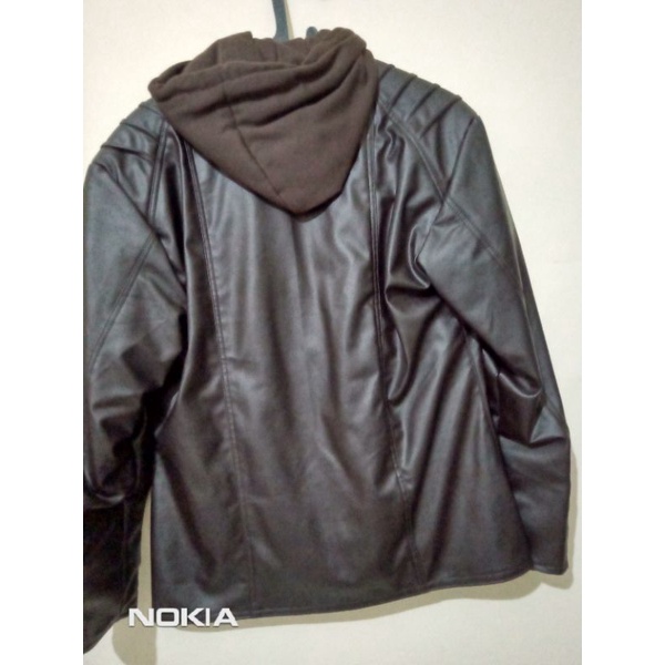 (PRELOVED) JAKET KULIT SINTETIS