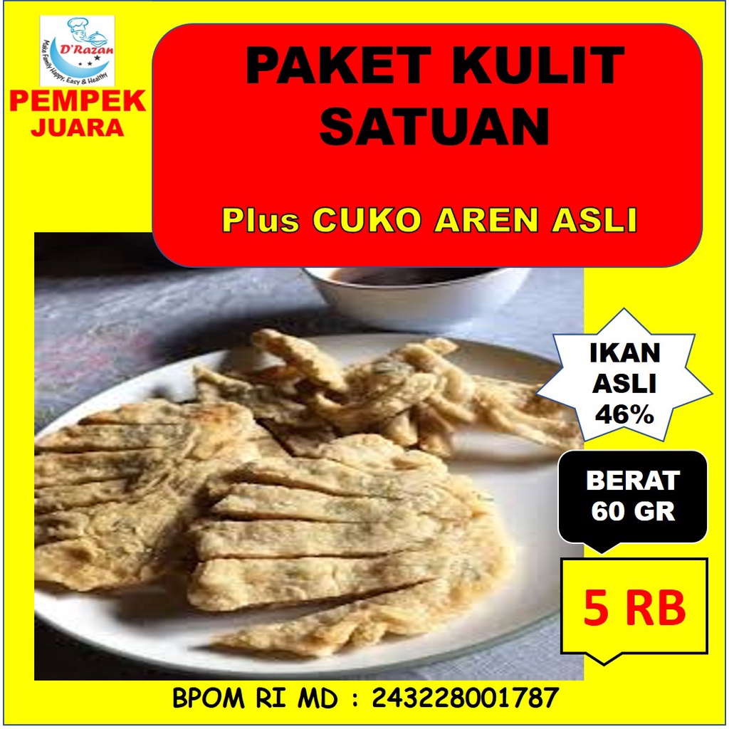 Pempek Kulit Satuan/ Pempek Palembang Asli/ Empek-empek Palembang Enak