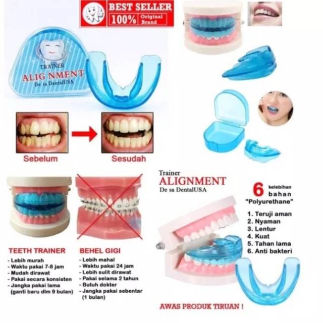 Alat Perapi gigi myobrace teeth retainer orthodontic alignment merapikan gigi permanen silikon