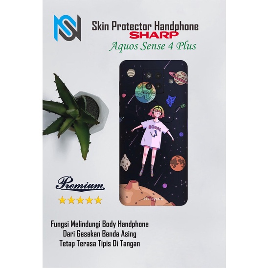 Isi 2pcs Garskin Hp Sharp aquos Sense 4 Plus Motif astro - Free Custom Motif